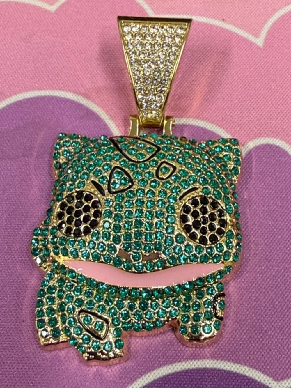 Teal Crystal Pokémon Bulbasur Pendant